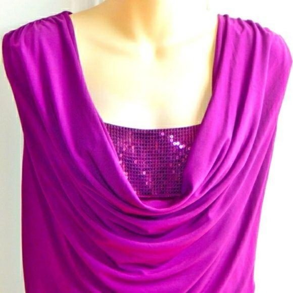 LAUNDRY by DESIGN Fuchsia Pink Purple Ruched Goddess Bandage Dress - Picture 2 of 4